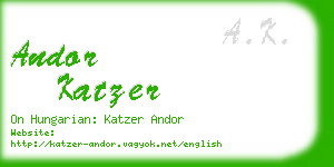 andor katzer business card